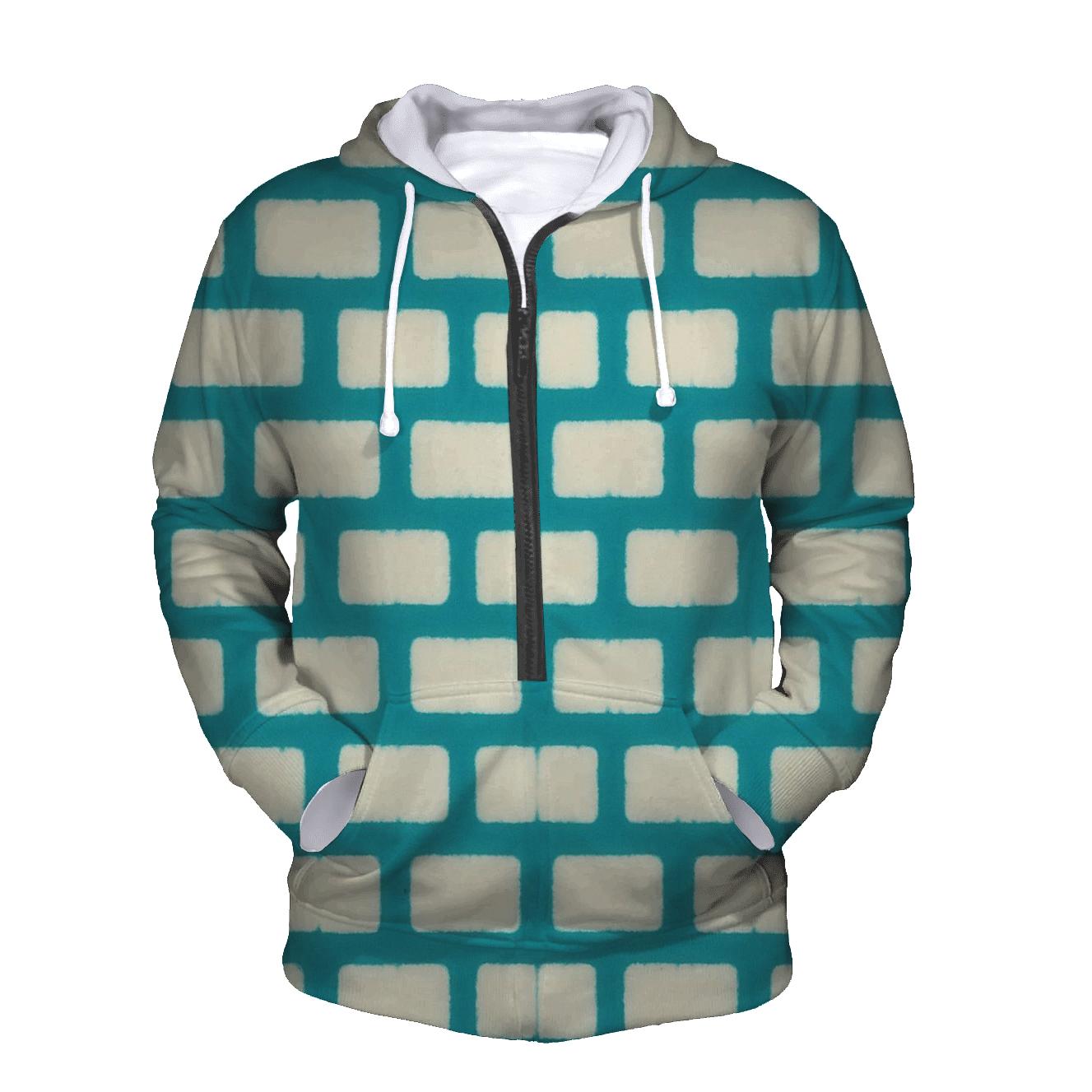 Itajime Windowpane Skyline premium hoodies