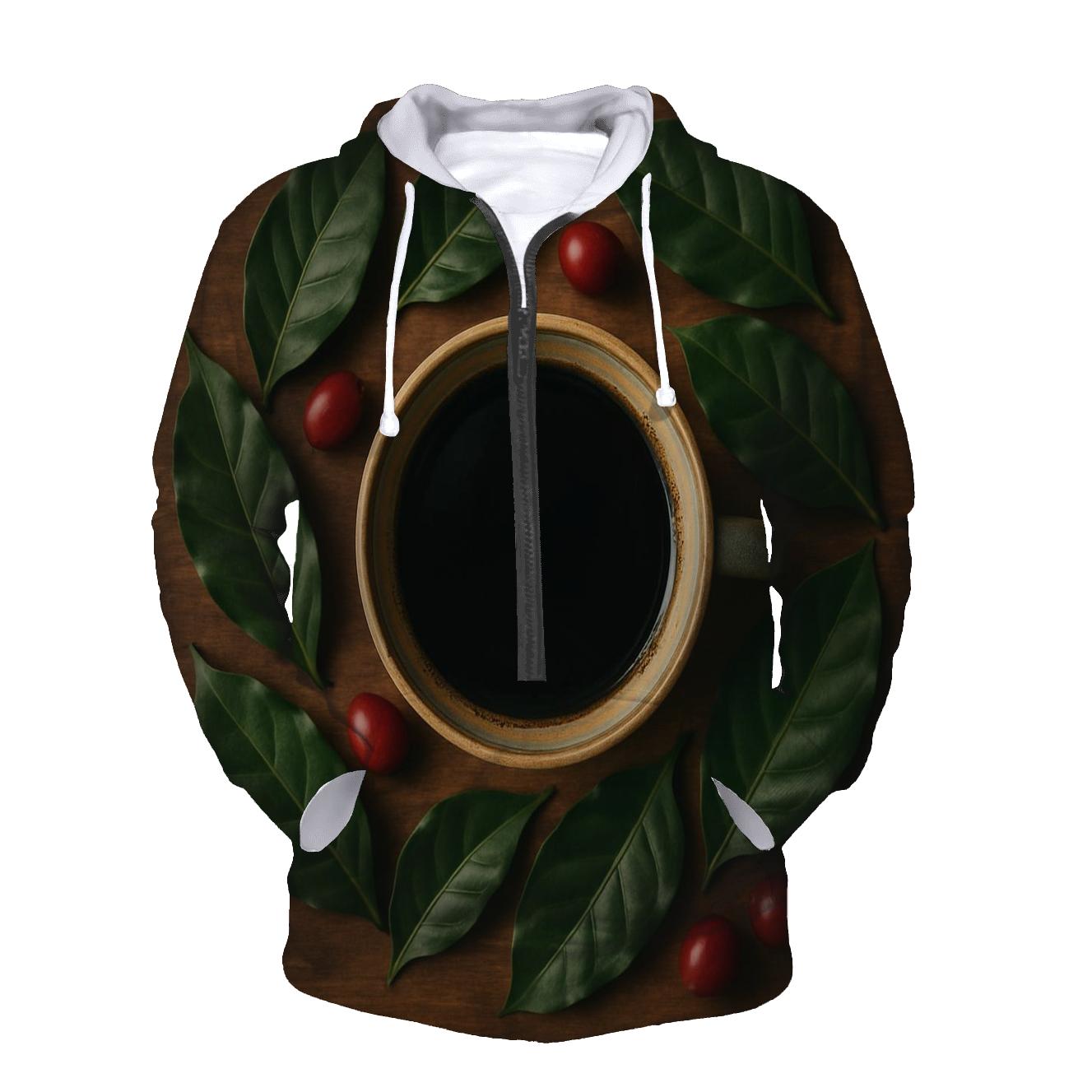 Forest Roast Leaf Cup printed hoodies