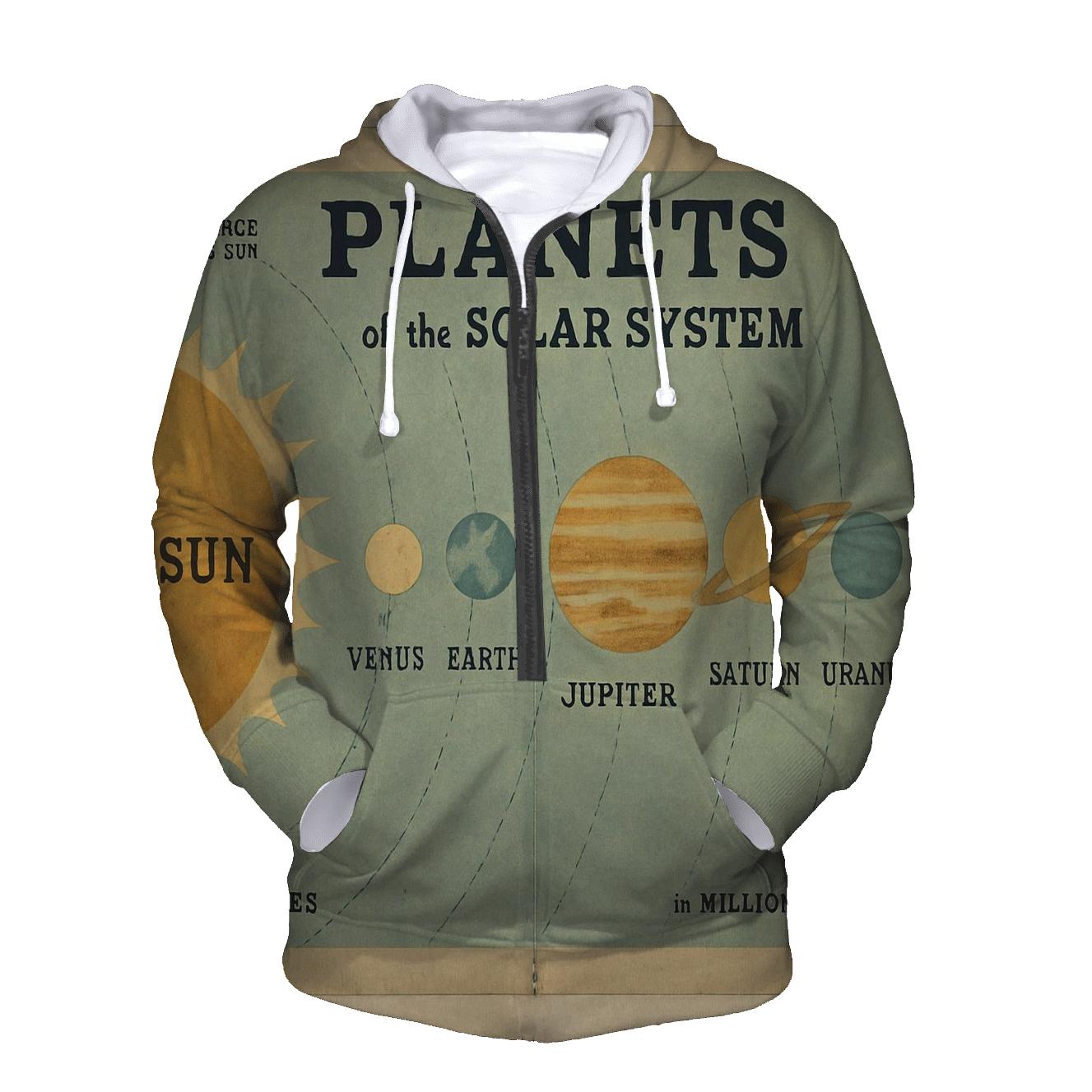 Retro Classroom Science Chart embroidered hoodies