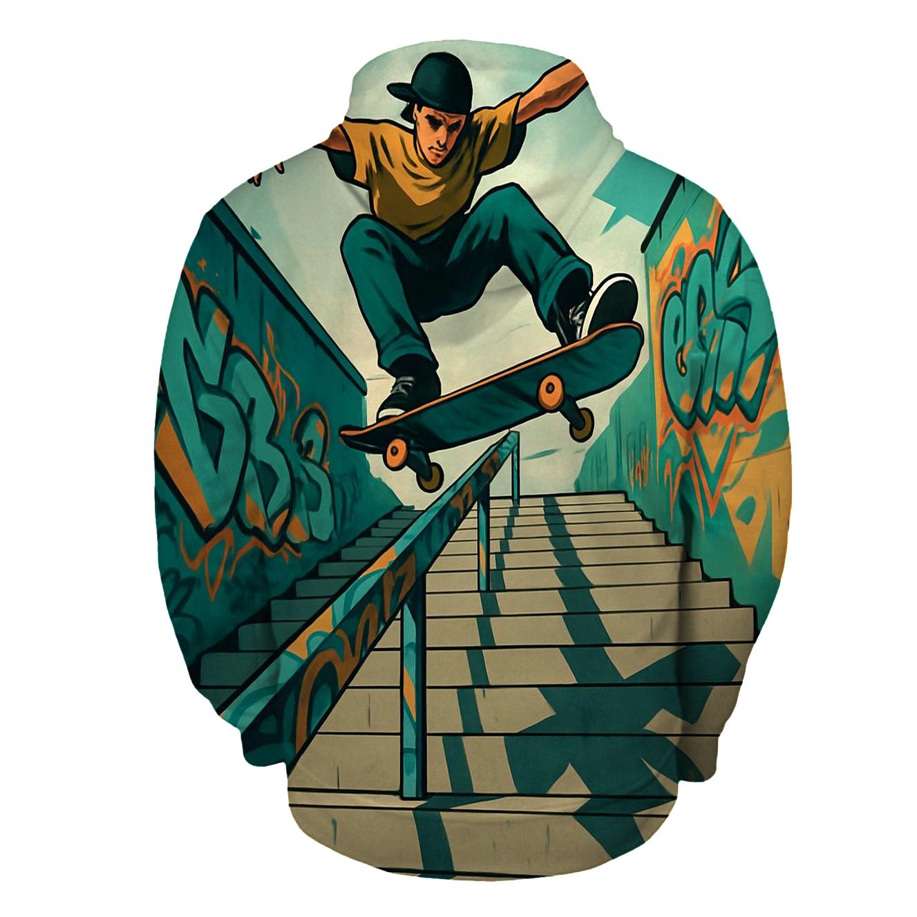 Street Skateboarding Stair Drop designer hoodies