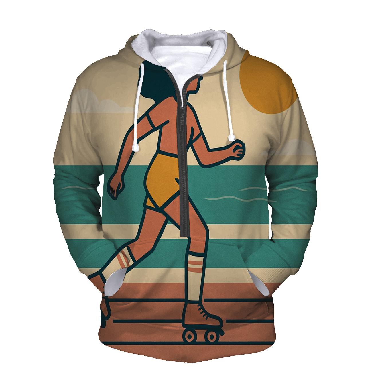 Beach Boardwalk Skates graphic hoodies