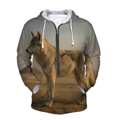Steppe Wolf Among Ancient Burial Mounds graphic hoodies