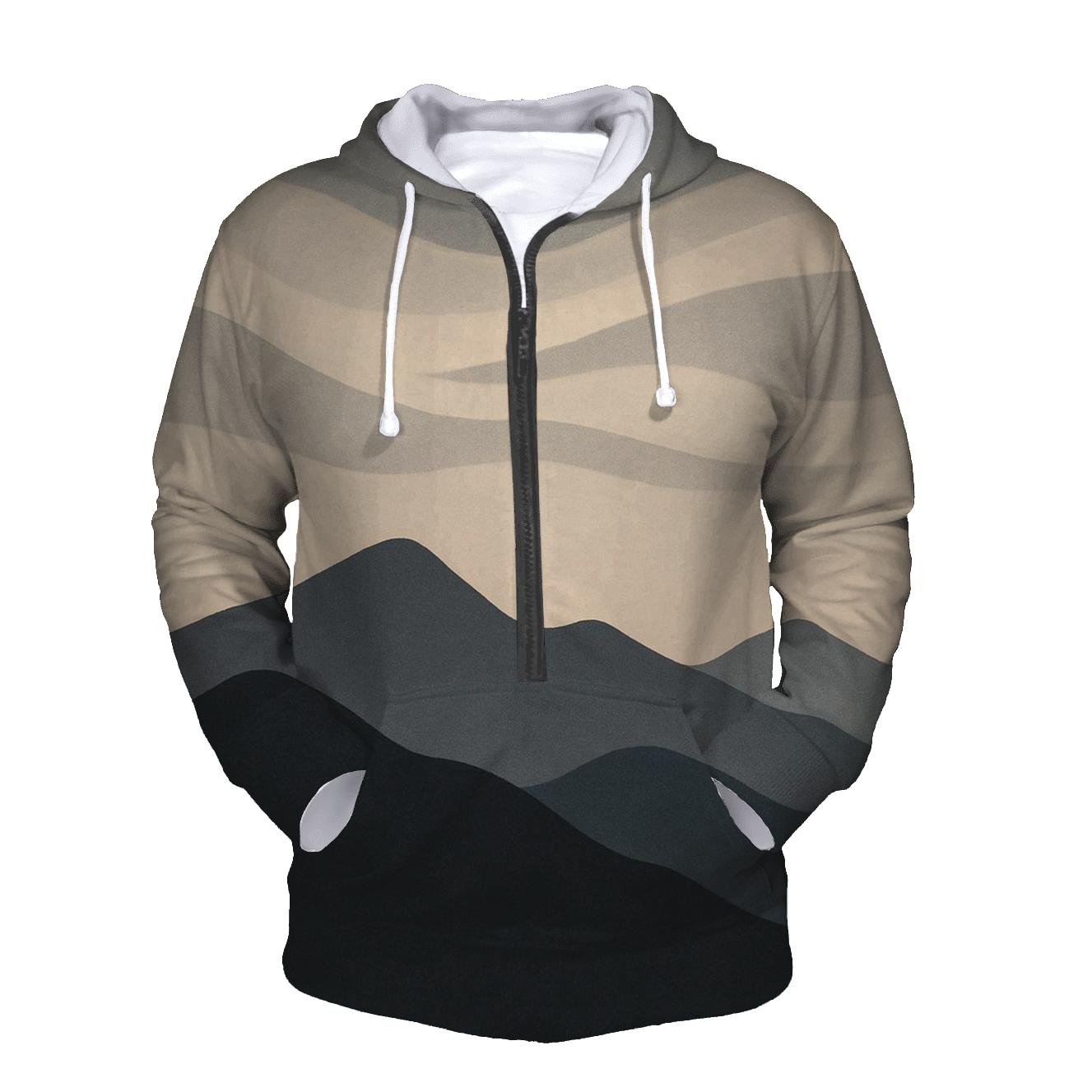 Breath And Mountain Line zip-up hoodies