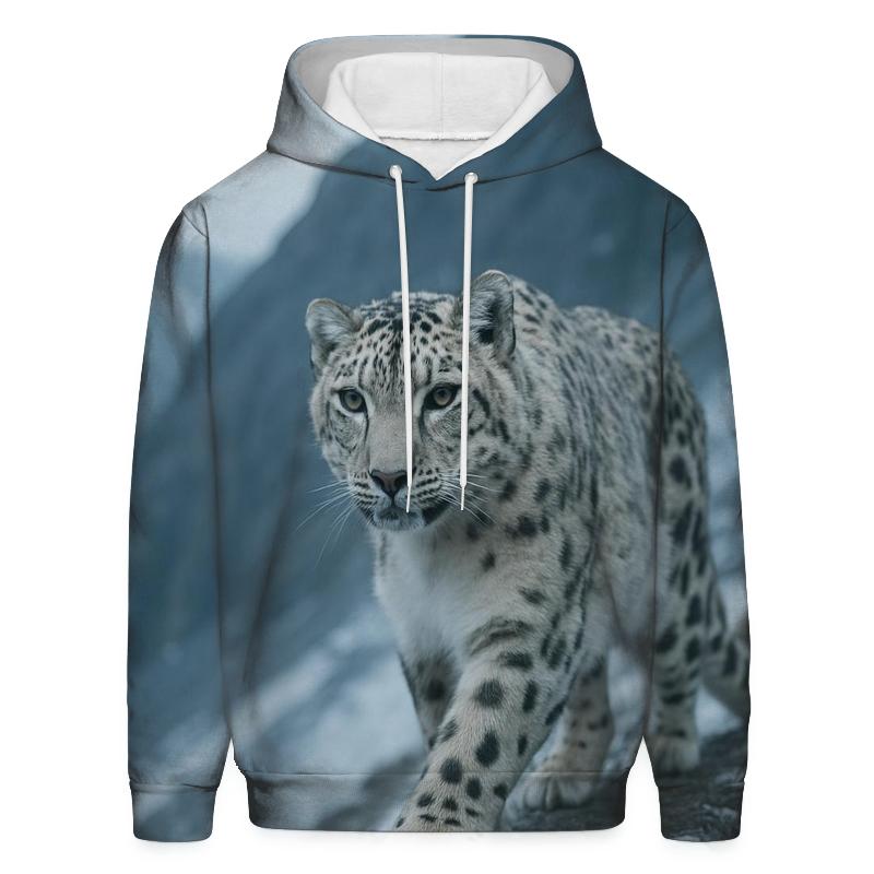 Snow Leopard On Wind Carved Ridge hoodies fashion