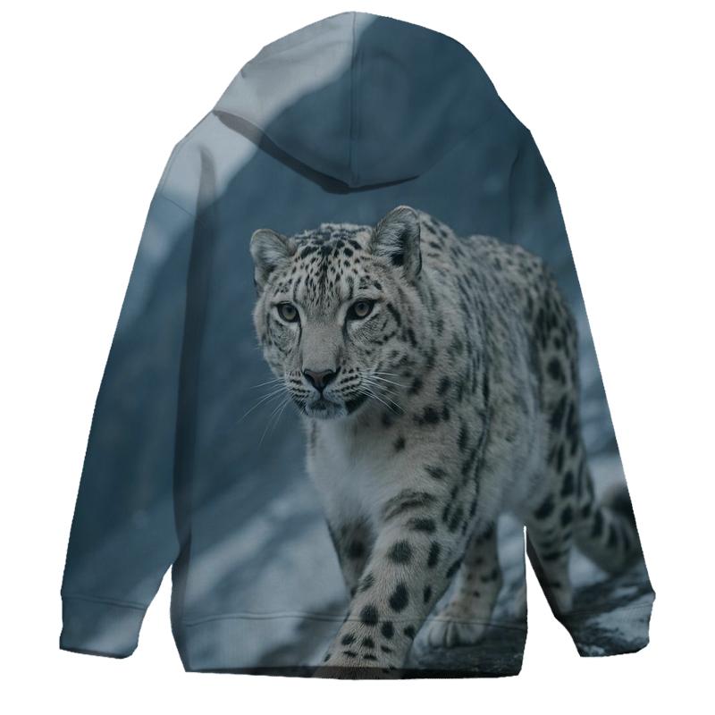 Snow Leopard On Wind Carved Ridge hoodies fashion