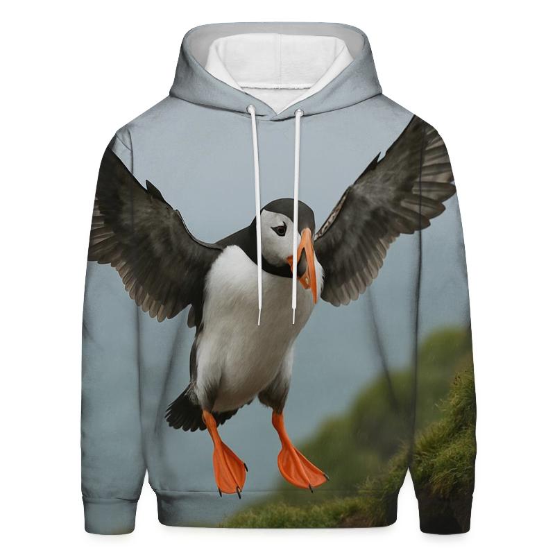 Atlantic Puffin Returning To Sea Cliff Burrow graphic hoodies