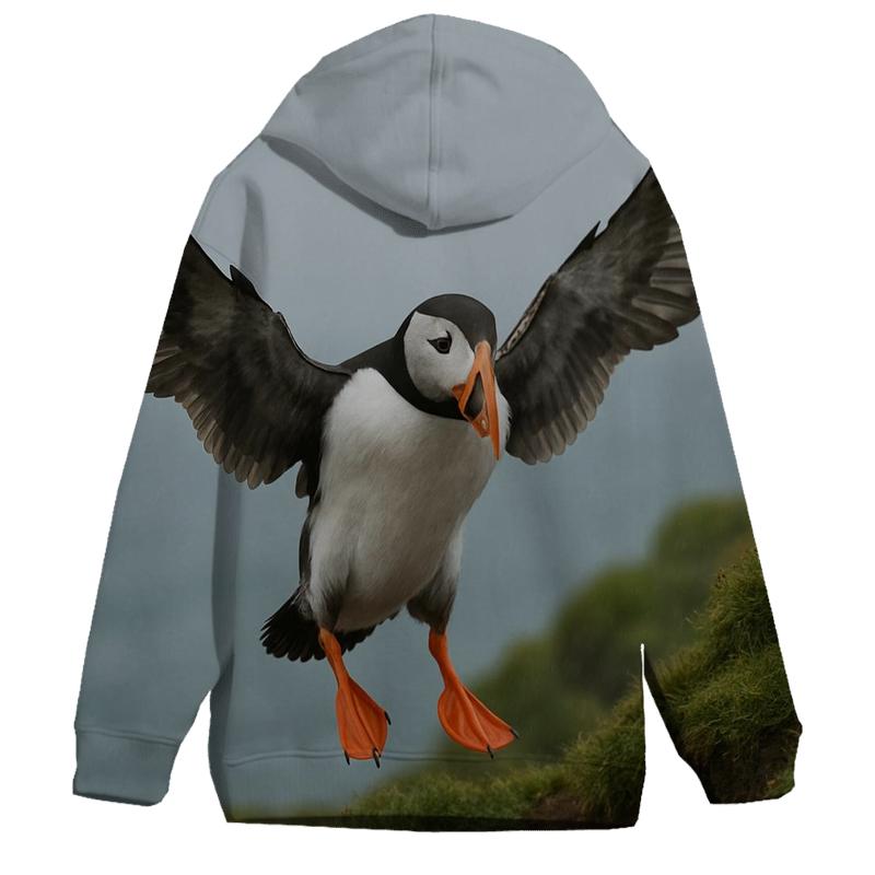 Atlantic Puffin Returning To Sea Cliff Burrow graphic hoodies