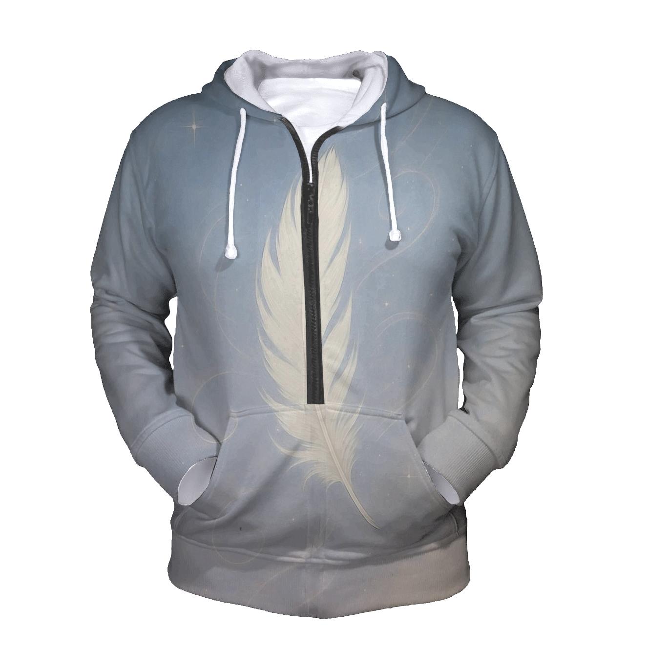 Skyward Feather Drift graphic hoodies