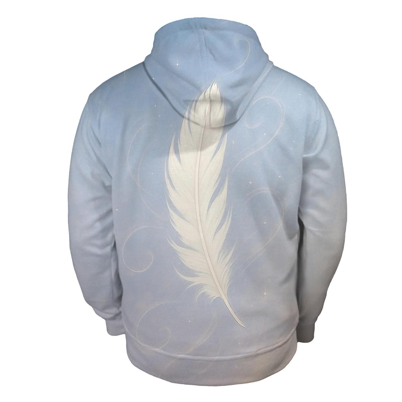 Skyward Feather Drift graphic hoodies