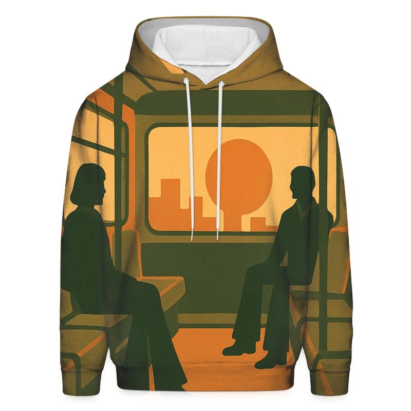 Sunrise Bus Commute embroidered hoodies