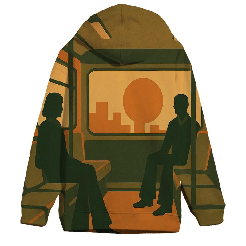 Sunrise Bus Commute embroidered hoodies