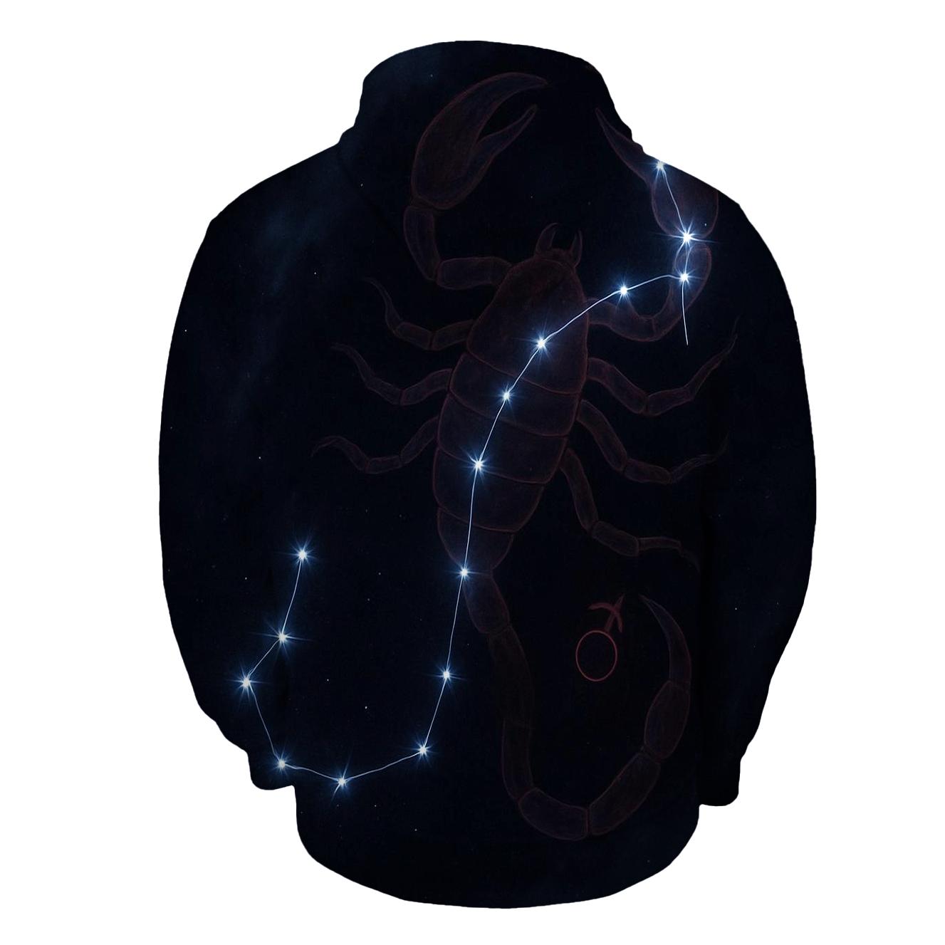 Scorpio Midnight Serpent Of Stars lightweight hoodies