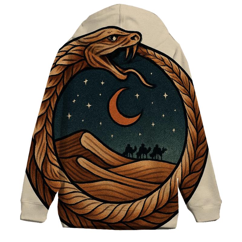 Starlit Desert Dune Ouroboros lightweight hoodies
