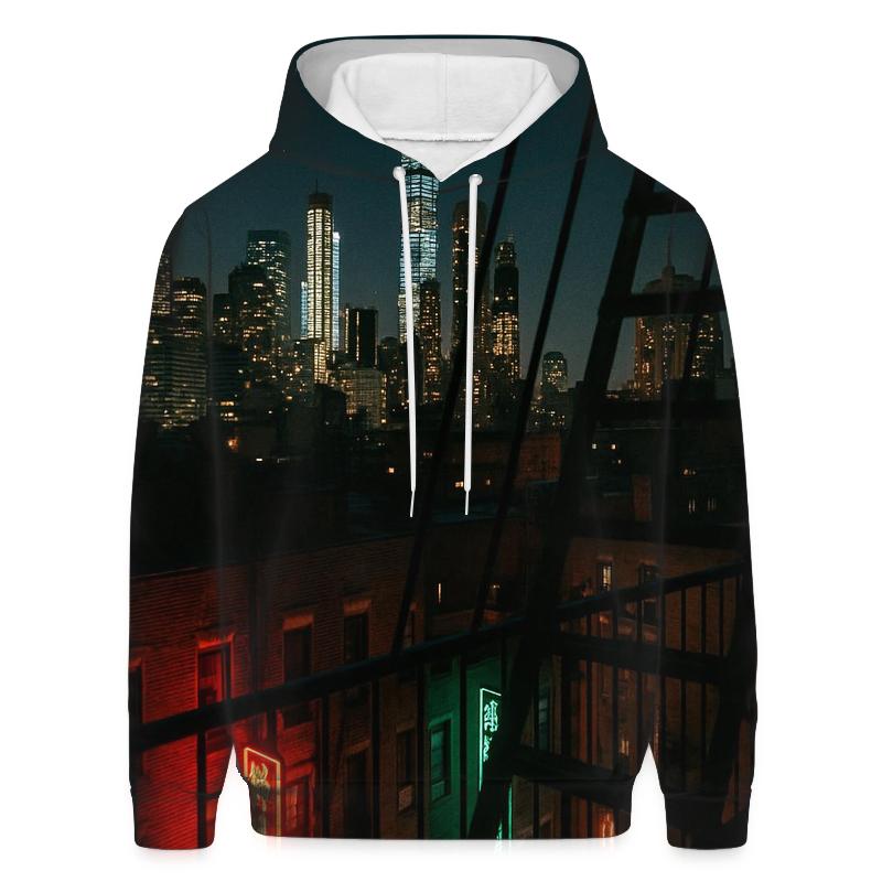 Nocturnal Skyline From A Chinatown Fire Escape hoodie trends