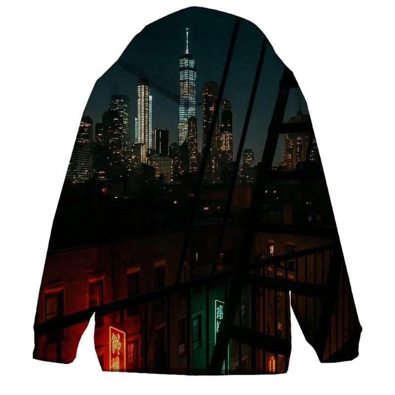 Nocturnal Skyline From A Chinatown Fire Escape hoodie trends