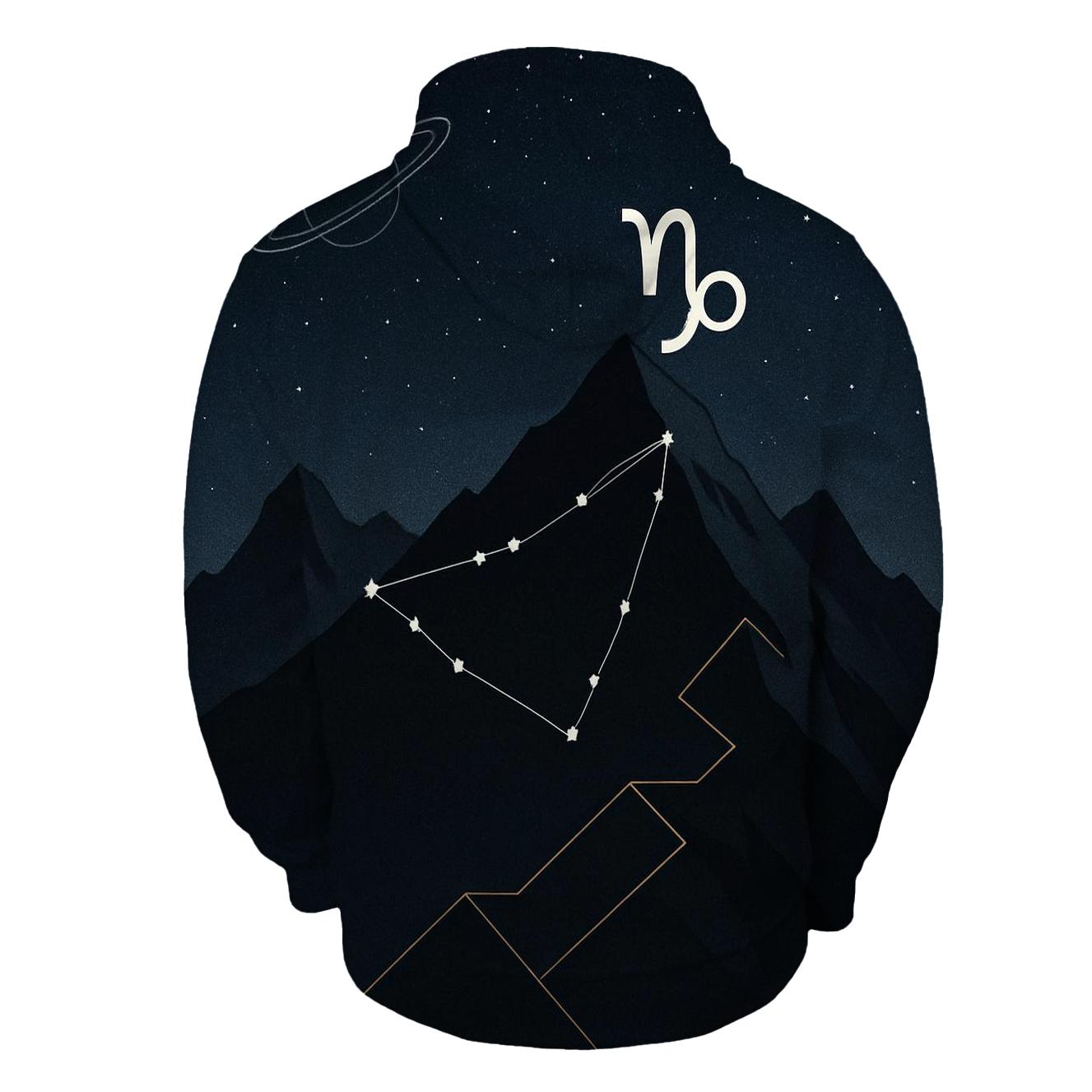 Capricorn Mountain Gate Star Ascent graphic hoodies