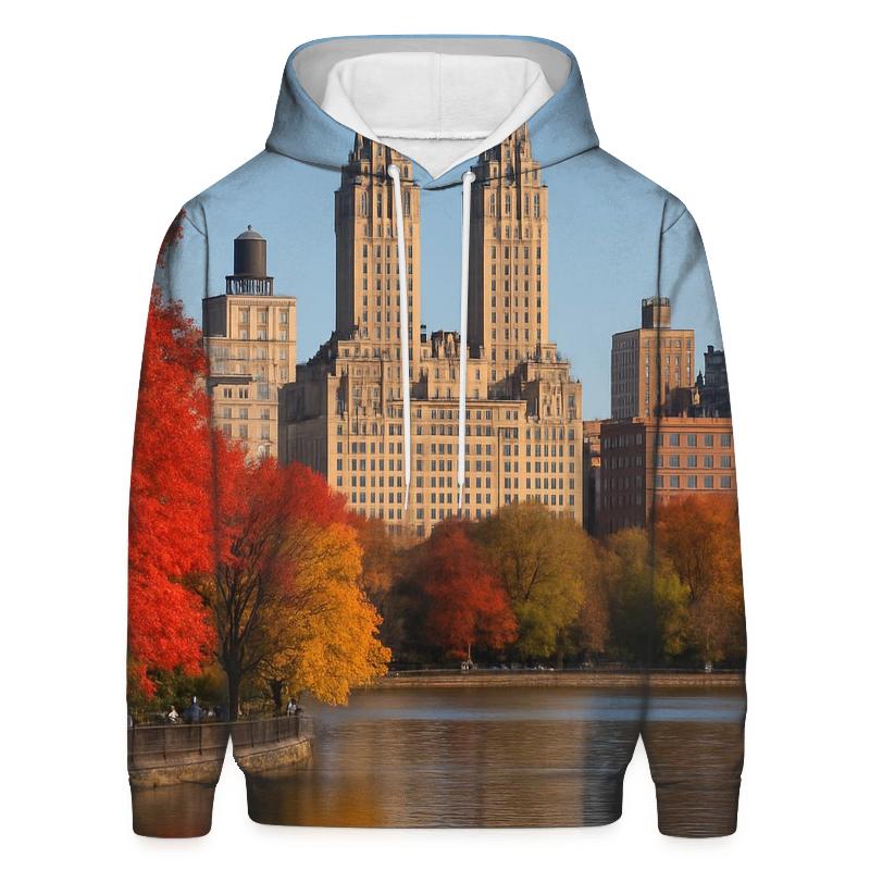 Autumn Foliage Framing Upper West Side Skyline hoodie designs