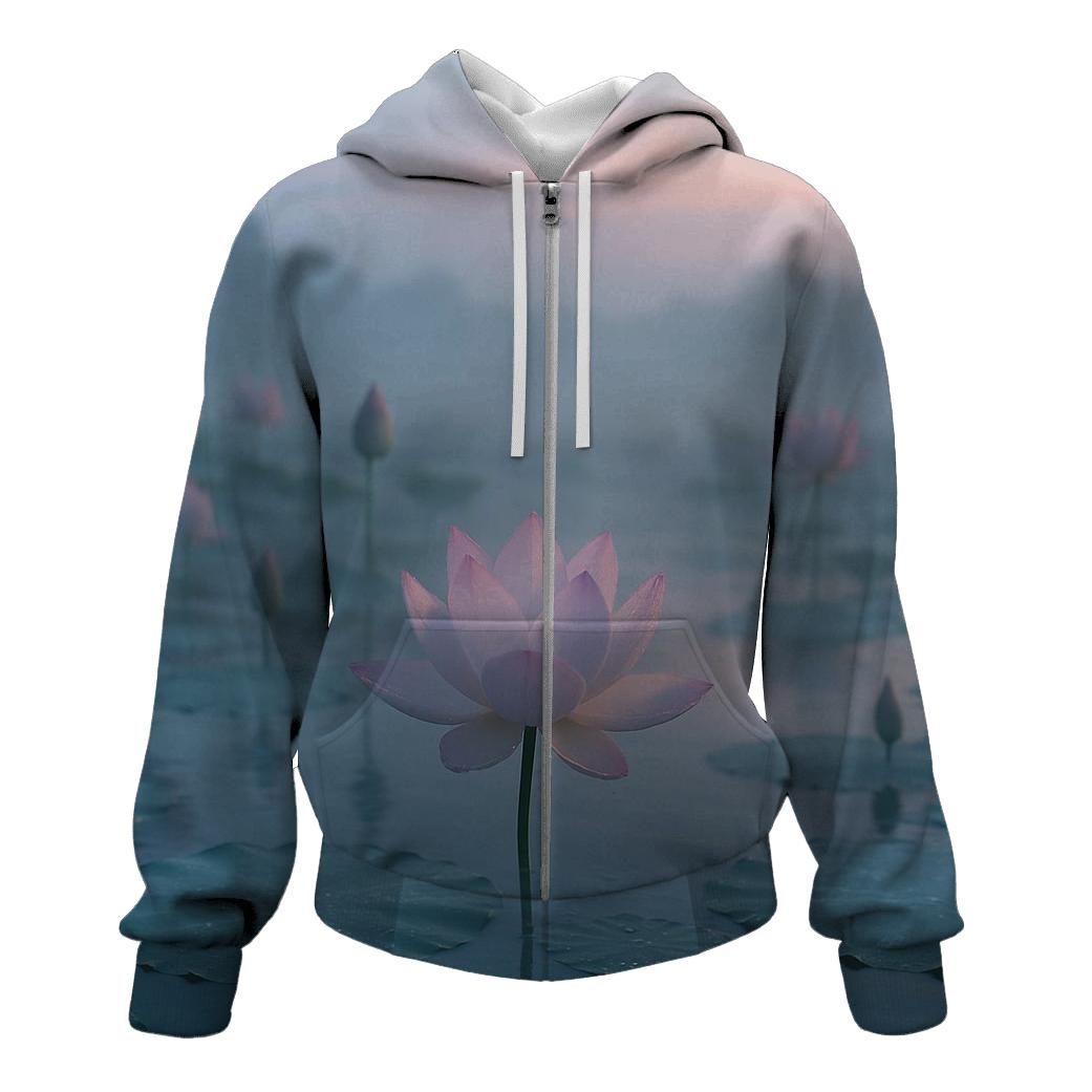 Dawn Mist Over Lotus Pond hoodies fashion