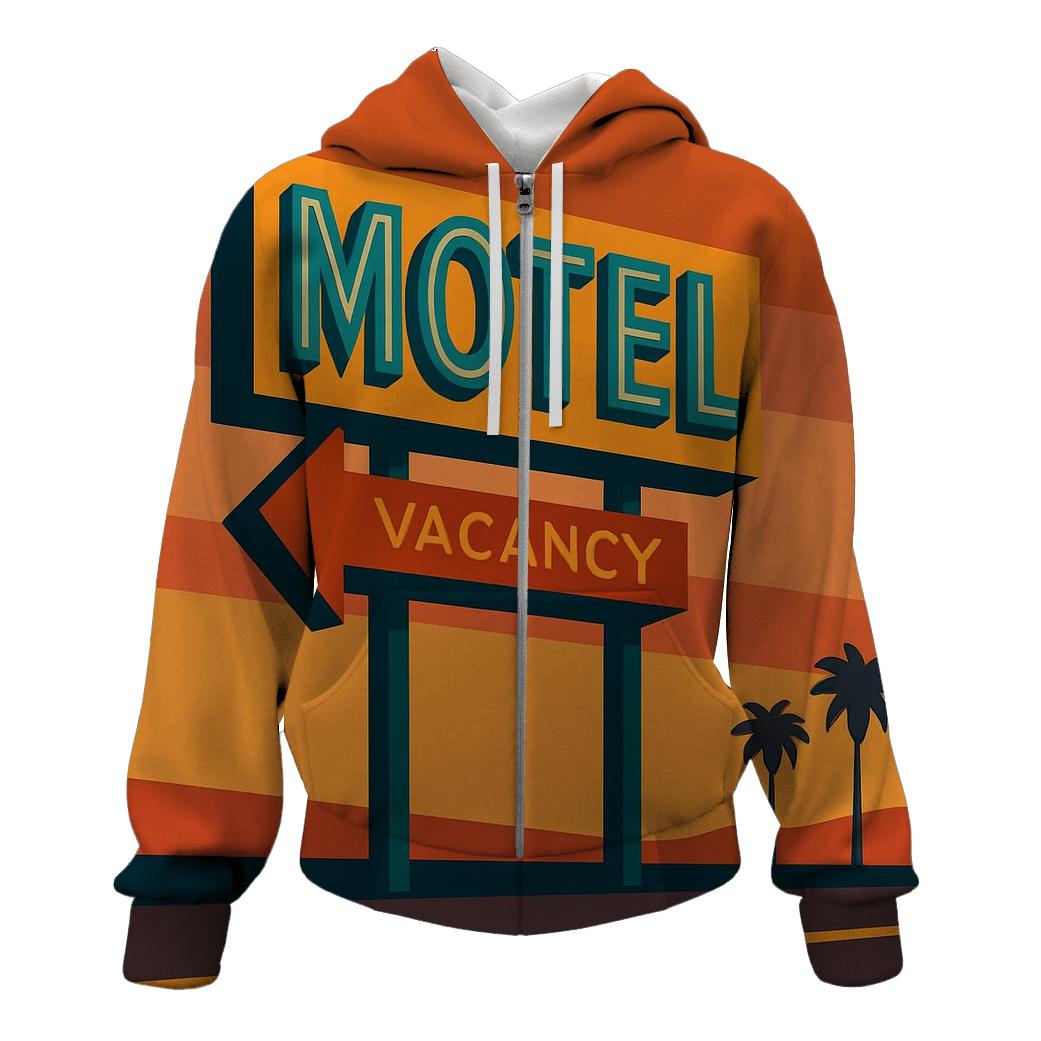 Sunset Motel Neon zip-up hoodies