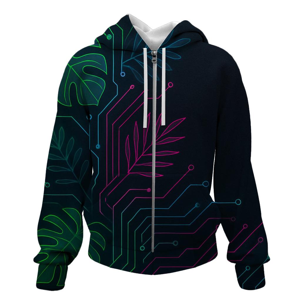 Prismatic Botanical Circuit lightweight hoodies