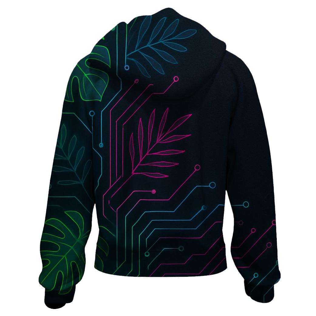 Prismatic Botanical Circuit lightweight hoodies
