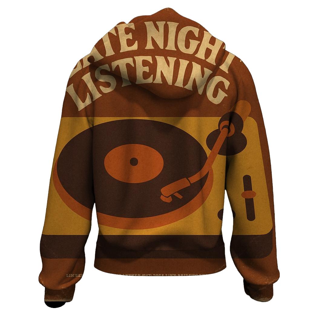 Retro Vinyl Listening Party Cover zip-up hoodies