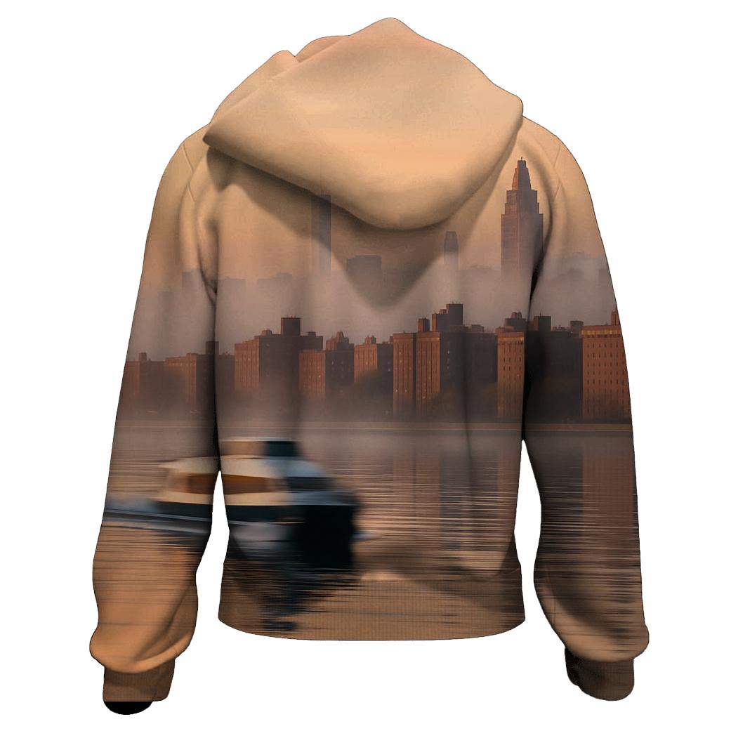Harlem River Sunrise Skyline Reflection custom hoodies