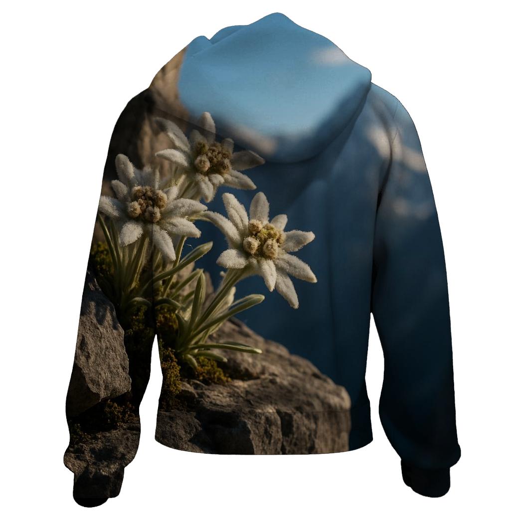Alpine Edelweiss On Rocky Ledge printed hoodies