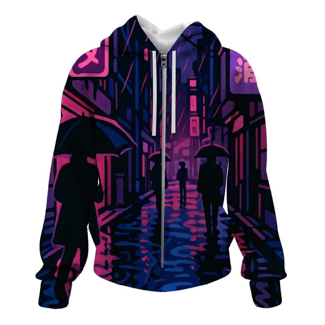 Neon Monsoon Street Scene zip-up hoodies