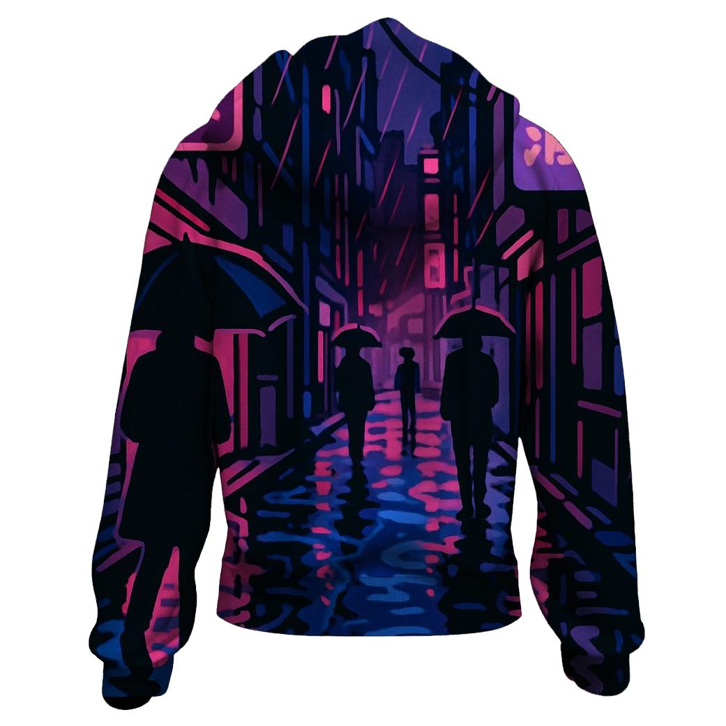 Neon Monsoon Street Scene zip-up hoodies