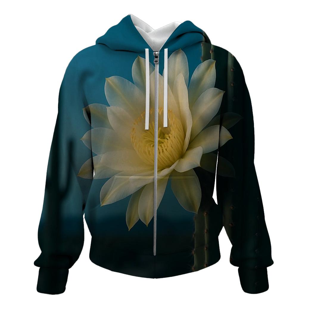 Desert Cactus Bloom At Twilight heavyweight hoodies