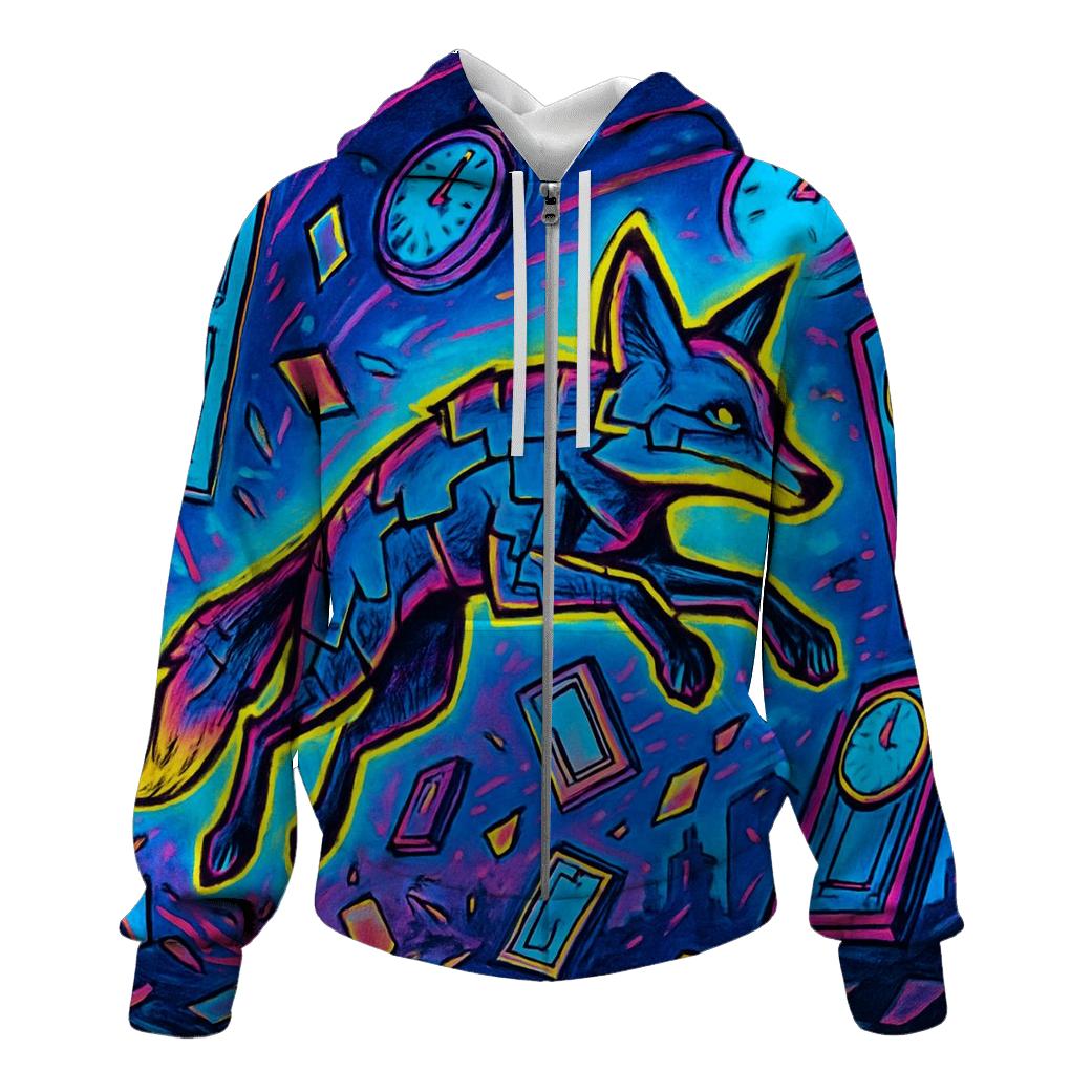 Cascade Of Coincidence Fox embroidered hoodies
