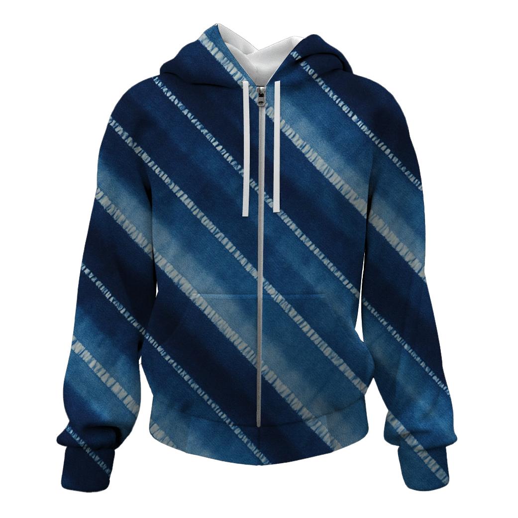 Indigo Arashi Bamboo Rain printed hoodies