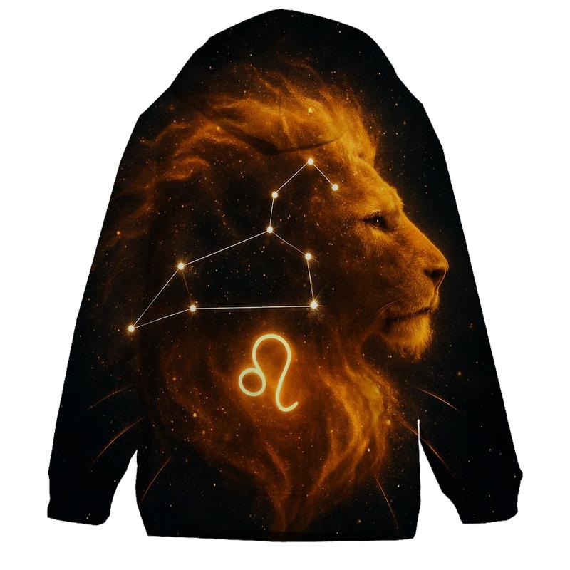 Solar Crown Leo Nebula Lion zip-up hoodies