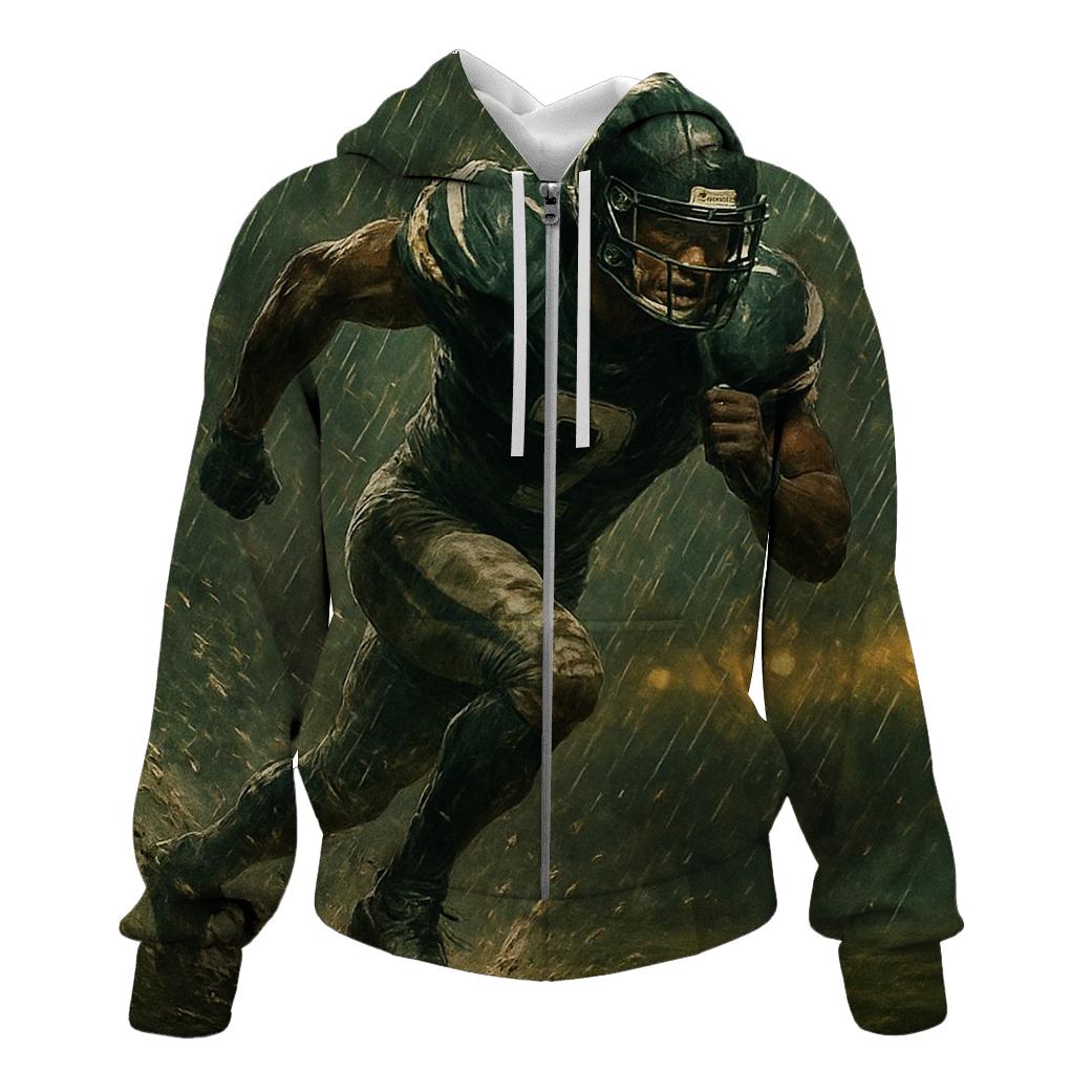 Rain Soaked Football Sprint graphic hoodies