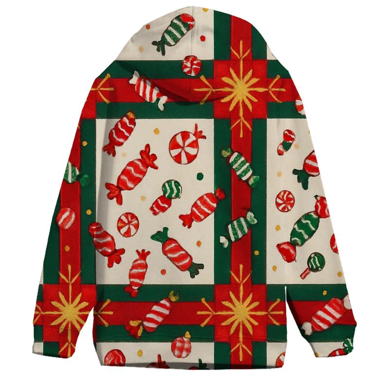Candy Ribbon Starburst Plaid Design hoodie styles