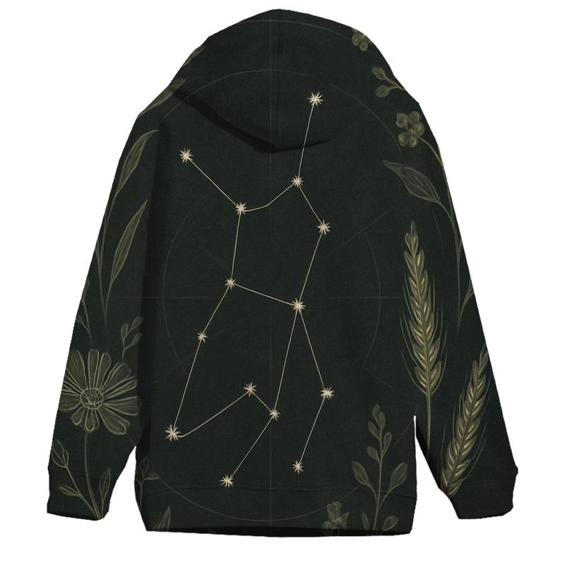 Virgo Earthbound Starlit Garden Chart printed hoodies