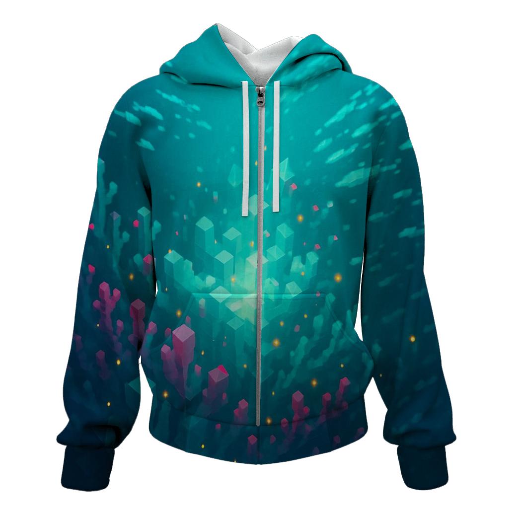 Crystal Reef Data Flow pullover hoodies