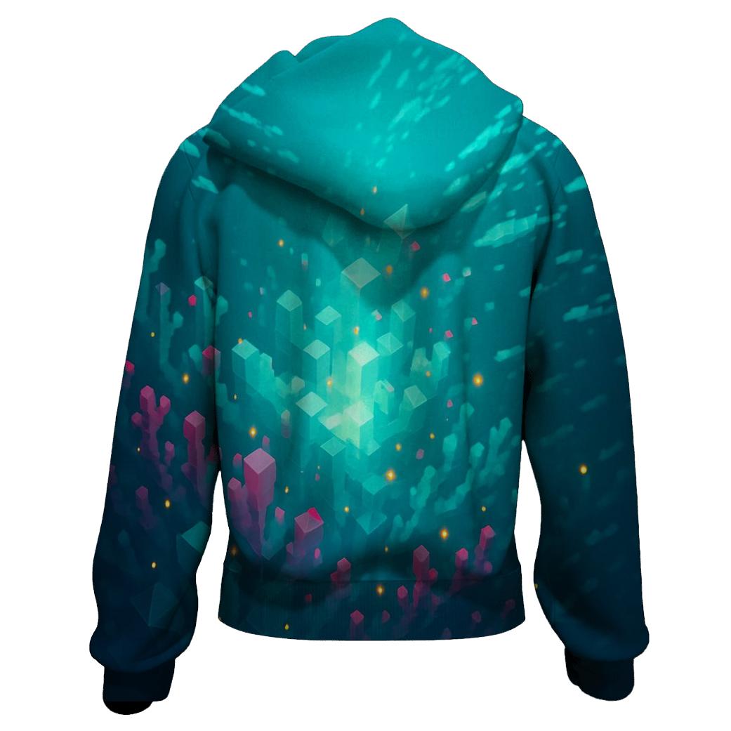 Crystal Reef Data Flow pullover hoodies