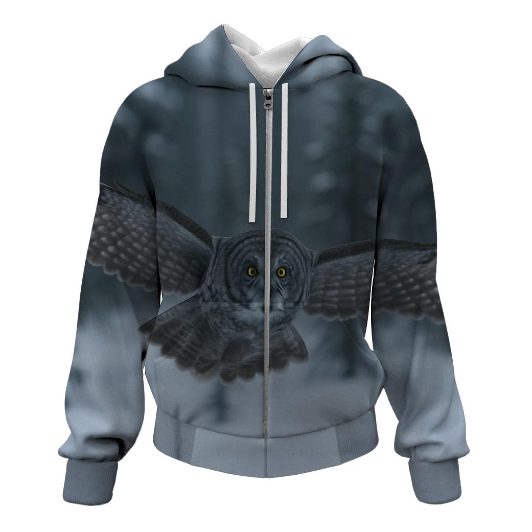 Great Gray Owl Silent Glide In Spruce Bog hoodie trends