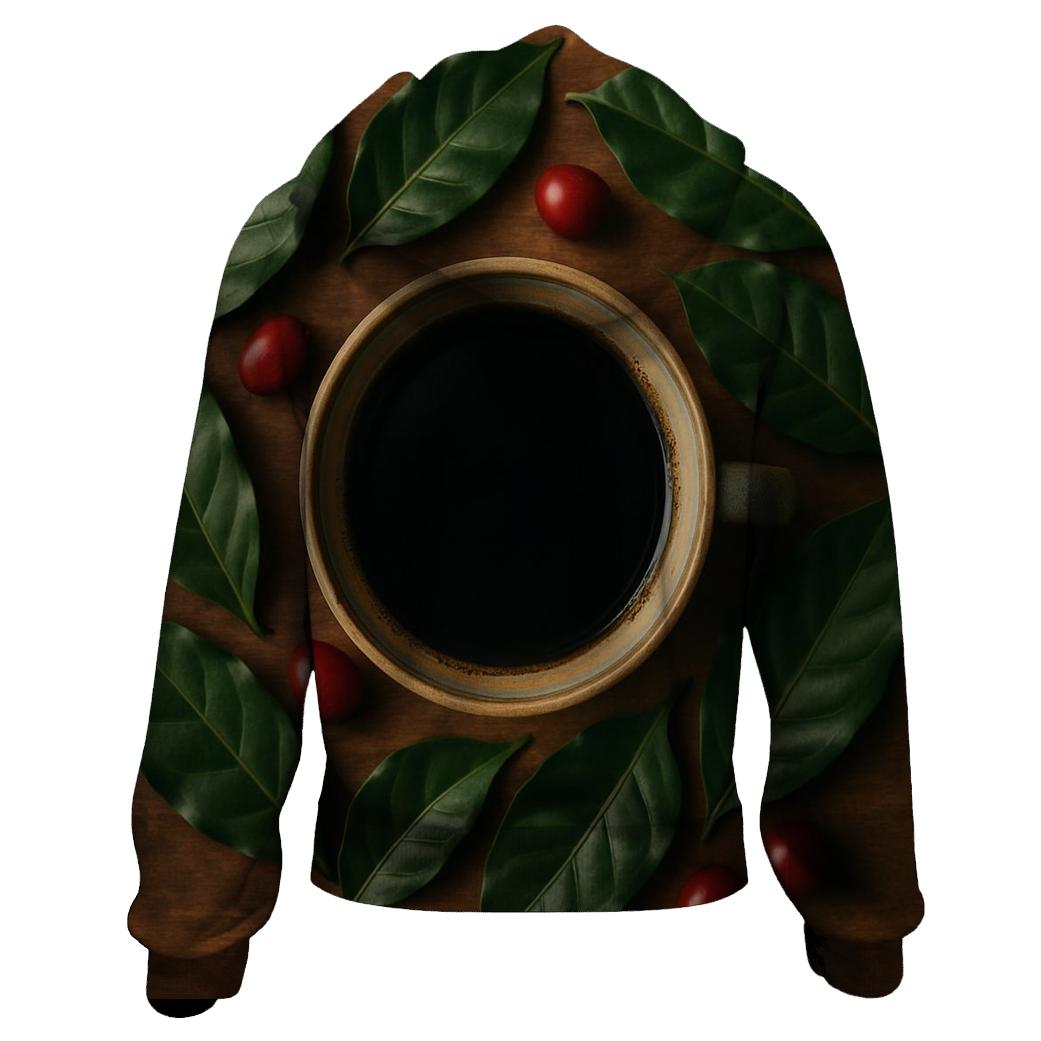 Forest Roast Leaf Cup zip-up hoodies
