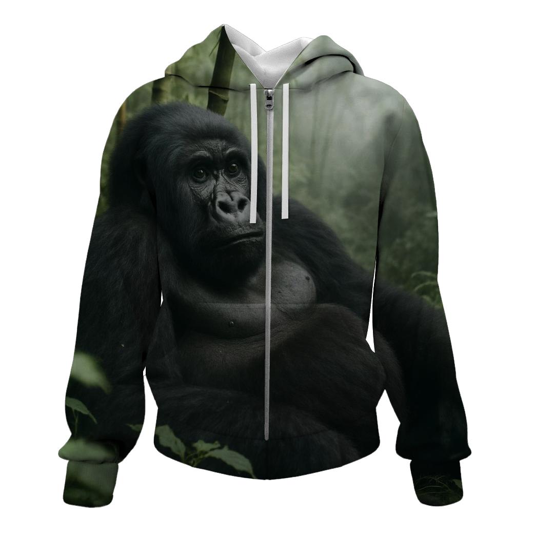 Mountain Gorilla Resting In Misty Bamboo custom hoodies