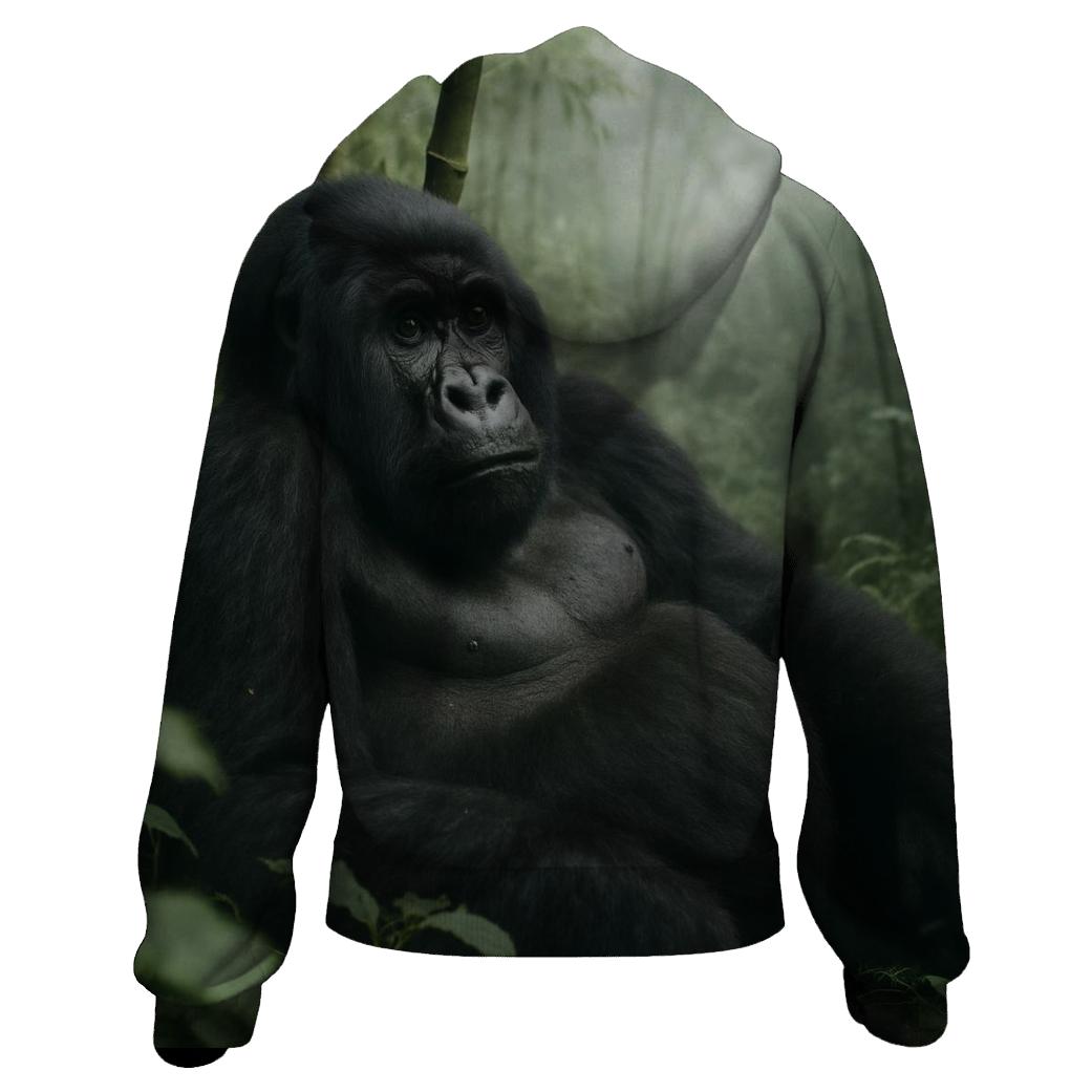 Mountain Gorilla Resting In Misty Bamboo custom hoodies