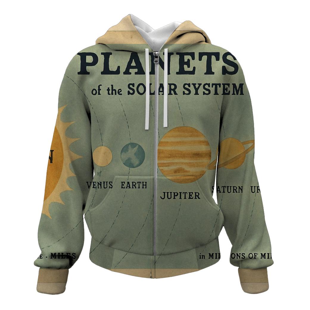 Retro Classroom Science Chart printed hoodies