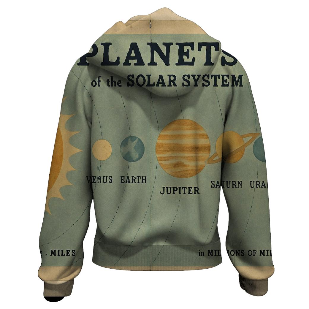 Retro Classroom Science Chart printed hoodies