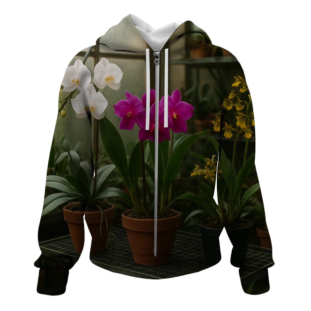 Orchid Collection In Home Greenhouse custom hoodies