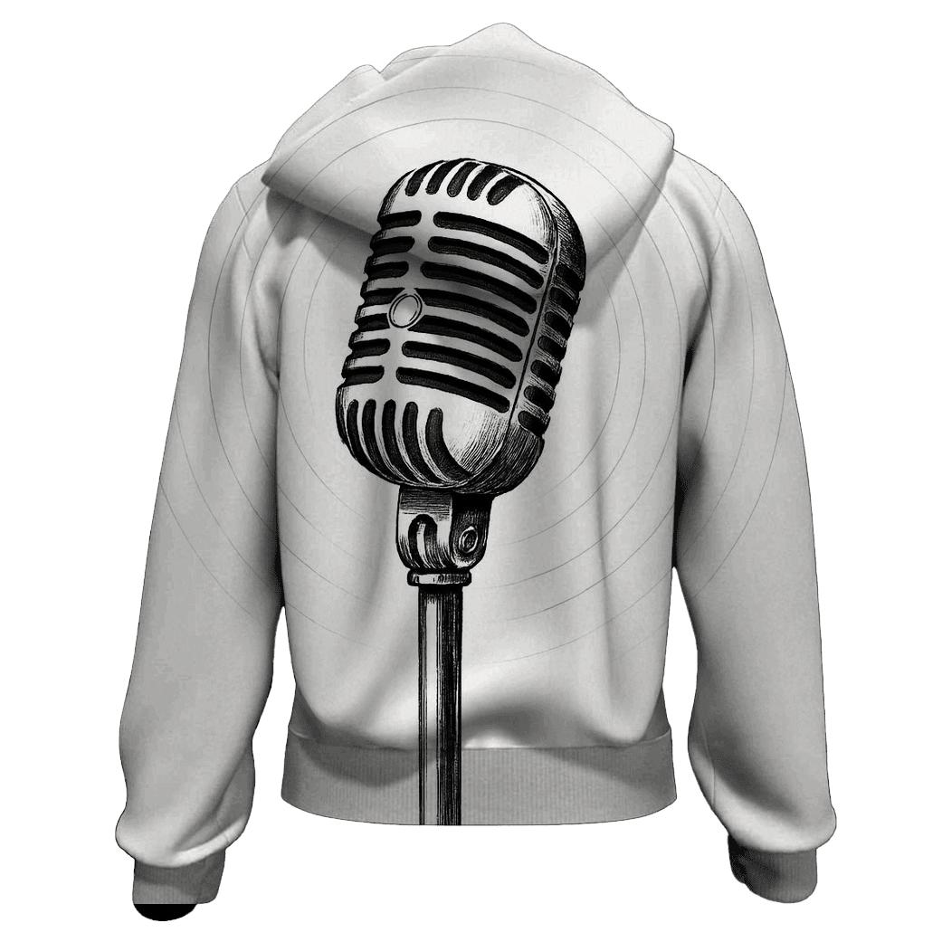 Minimal Mono Microphone lightweight hoodies
