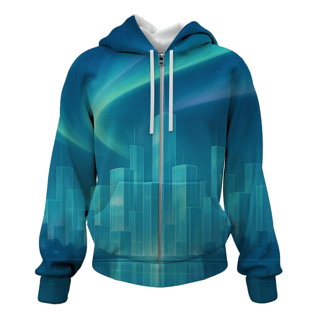 Aurora Glass Skyline lightweight hoodies