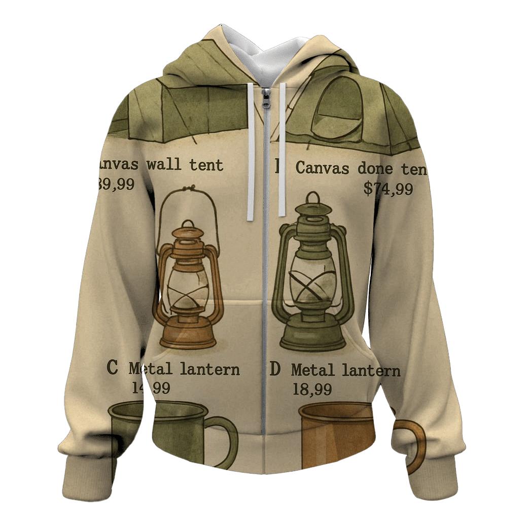 Vintage Camping Supply Catalog Page hoodie styles