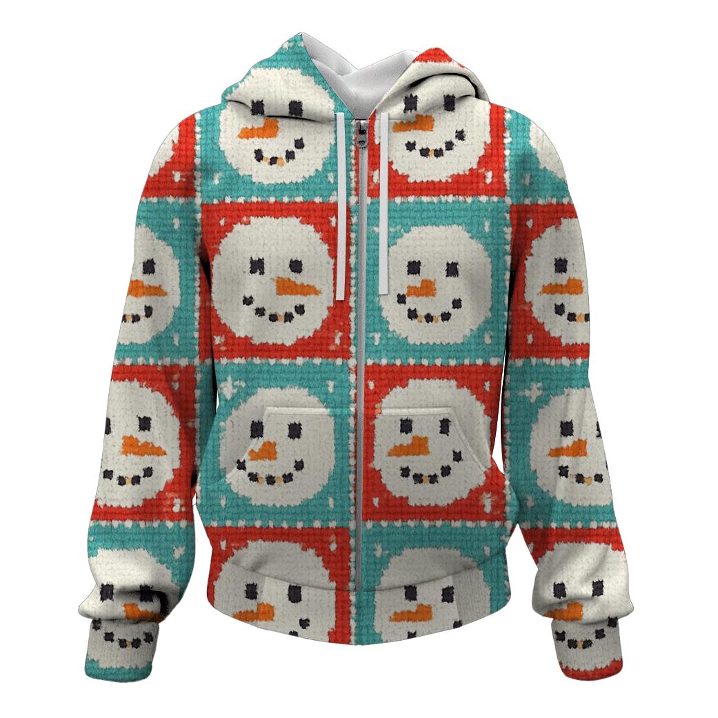 Snowman Marshmallow Checker Design hoodie trends